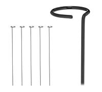 Relaxdays Bastoncini per Piante in Metallo, Set da 6 Ausili Sostegno per Rampicanti, Supporti Piantine, L: 80 cm, Nero, Acciaio, 80 x 6 x 6 cm