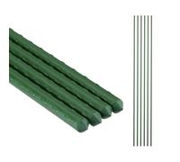 Relaxdays Bastoni per Piante in Vaso, Set 10, 100 cm, Ø 10mm, Acciaio Plastificato, Supporto Piantine Rampicanti, Verde, Plastica