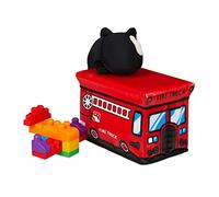 relaxdays Baule Portagiochi, Ceste Portaoggetti, Contenitore con Coperchio Imbottito, Bambini, 27 x 40 x 25 cm, Rosso