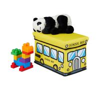 relaxdays Baule Portagiochi, Ceste Portaoggetti, Contenitore con Coperchio Imbottito, Bambini, 27 x 40 x 25 cm, Giallo, 1 pz