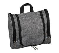 Relaxdays Beauty Case da Viaggio, per Uomini e Donne, Scomparti, Necessaire Impermeabile da Viaggio, Trousse, Grigio