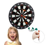 Relaxdays 10021463 Gioco Bersaglio Freccette Soft 42 cm, 6 Frecce, per Bambini, Montaggio a Muro, Piedistallo, Bianco-Nero