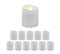 Relaxdays Bianca Candele a LED, Set da 12 Tea Lights Rotondi Luce Calda, HxD: 4,5x4 cm, Elettriche, Senza Fiamma