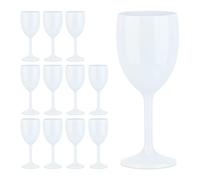 Set 12 calici plastica per vino Flute infrangibili 250 ml Bianco Lavabili