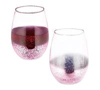 Relaxdays Bicchieri da Vino Senza Stelo, Set da 2 Calici da Cocktail o per Acqua e Bevande, 500 ml Ciascuno, Rosa