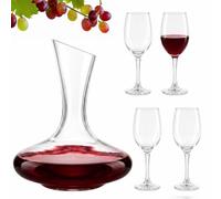 Relaxdays bicchieri da vino, set da 4, 360 ml, decanter 1,8 l, trasparenti