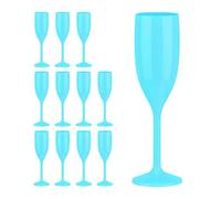Relaxdays Bicchieri Flute di Plastica, Set da 12, Antiurto, turchese | Champagne Riutilizzabili, Senza BPA