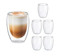 Relaxdays Bicchieri in vetro a parete doppia 350ml