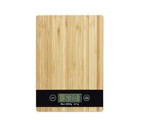 (TG. 3 x 23 x 16 cm) Relaxdays Bilancia da Cucina Digitale Bambù, Display LCD,