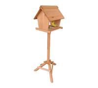 Relaxdays Bird Feeding Station with Stand Mangiatoia per Uccelli con Supporto, in Legno di Pino, Giardino, Balcone e terrazza, HWD: 107 x 32 x 27 cm, Arancione