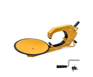 Relaxdays Blocca Ruota Auto e Camper, Acciaio Giallo, 15'', Sicurezza e Stabilità