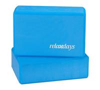 Relaxdays Blocchi per Yoga Set da 2, Mattoncini per Esercizi, Antiscivolo Unisex Adulto, Blu, HxLxP: 8 x 23 x 15 cm