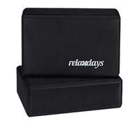 Relaxdays Blocchi per Yoga Set da 2, Mattoncini per Esercizi, Antiscivolo Unisex Adulto, Nero, HxLxP 8x23x15 cm