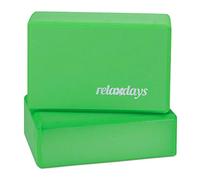 Relaxdays, Blocchi per Yoga Set da 2, Mattoncini per Esercizi, Antiscivolo Unisex Adulto, Verdi, 8x23x15 cm