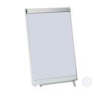 Relaxdays Blocco per Lavagna, 50 Fogli a Righe, Carta per Cavalletto Flip Chart Meeting, 60 g/m², 57,5 x 81 cm, Bianco, 1 pz