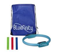 Relaxdays Bluefinity Anello da Pilates, 3 Fasce di Resistenza, Allenamento Palestra Cosce e Gambe, Ø 39cm, Fitness Ring, Yoga, Blu, Gommapiuma, Gomma, Plastica