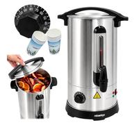 Relaxdays bollitore elettrico per vin brulé, 7 l, 30-110 °C, argento