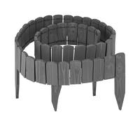 Relaxdays Bordatura aiuola Flessibile in Legno, Altezza 10 cm, 200 cm, Grigio Scuro