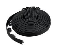Relaxdays Bordatura per Aiuola e Prato, Bordo per Giardino da 20 m, Sponda in Plastica Flessibile, con Ancoraggi, Nero