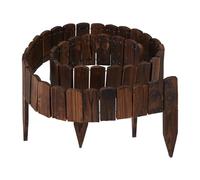 Relaxdays Bordo per Aiuole, 200 cm, Flessibile, Recinto Alto 10cm, Borudura in Legno, Recinzione Giardino, Marrone Scuro
