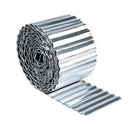 Relaxdays bordo per prato, 5 m x 14 cm, acciaio zincato, rotolo, bordura flessibile per aiuole e prati, argento