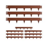 Relaxdays bordura da Giardino, Set da 10, Effetto ruggine, Flessibile, per aiuole e Prato, Marrone 16x106x0.02 cm