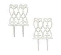 Set 2 bordi prato recinzione giardino bordure cortile aiuole ghisa 25 x 14,5 cm