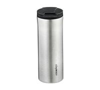 Relaxdays Borraccia Termica, 400ml, Bottiglia Riutilizzabile Viaggio, Bevande Calde e Fredde, Acciaio Inox, Argento Nero, 20 x 7 cm