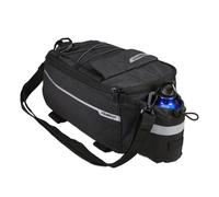 Relaxdays Borsa Portapacchi Bici, Isolata, Bauletto con Portabottiglie, Impermeabile, Posteriore e Anteriore, Nera, Poliestere, 15 x 16 x 38 cm