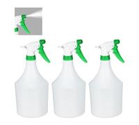 Relaxdays Bottiglie Spray, Erogazione Regolabile, 1 Litro, Vaporizzatore, Nebulizzatore Piante, Bianco/Verde, Set da 3 pz, 3 unità