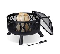 Relaxdays Braciere con Protezione Parascintille, D:62 cm, Giardino & Terrazza co