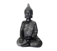 Relaxdays Statua di Buddha seduto da giardino Feng Shui 45 cm poliresina antracite