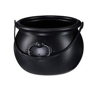Relaxdays Calderone da Strega, Pentolone per Dolcetti, Accessorio Decorativo e Originale, Plastica HxD: 13 x 19 cm, Nero