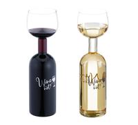 Relaxdays Calice da vino simpatico con bottiglia