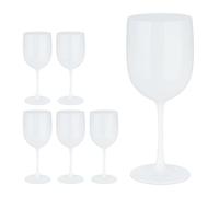 Relaxdays Calici in Plastica, Set da 6, Bicchieri Infrangibili e Riutilizzabili, Senza BPA, 400 ml, Vino Rosso, Bianco