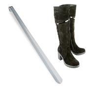 Relaxdays Calzascarpe in Metallo, Confortevole, Stabile, L:70 cm, da Appendere, con Manico, Argento