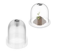 Relaxdays Campana per Piantine, Set da 10, Ø 25 cm, Mini Serra per Piante, Protezione Freddo e Lumache, Pet, Trasparente, 100% plastica