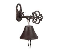 Relaxdays campanelli da porta in ghisa 2 pz con chiave e serratura, ruggine | Fascino retrò, per casa e giardino, stile rustico