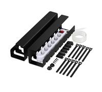Relaxdays Canalina Passacavi, Set da 2 Raccogli Cavi da Scrivania, Cable Management, Copri Fili Pc, 10x43x10 cm, Nero