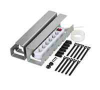 Relaxdays Canalina Passacavi, Set da 2 Raccogli Cavi da Scrivania, Cable Management, Copri Fili Pc, 10x43x10 cm, Argento, 100% Acciaio, 10 x 43 x 10 cm