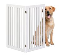 Relaxdays Cancelletto di Sicurezza per Cani, Cancellino Scale per Bambini, Barriera Animali, HxL: 91,5x103 cm, Bianco, Gommapiuma