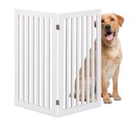 Relaxdays Cancelletto di Sicurezza per Cani, Cancellino Scale per Cuccioli, Barriera Animali, HxL: 91,5x103 cm, Bianco