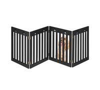 Relaxdays Cancelletto di Sicurezza per Cani e Gatti, Barriera Autoportante, Recinzione per Scale, 60 x 204 cm, Nero