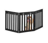Relaxdays Cancelletto di Sicurezza per Cani e Gatti, Barriera Autoportante, Recinzione per Scale, 60 x 153 cm, Nero
