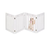 Relaxdays Cancelletto di Sicurezza per Cani e Gatti, Barriera Autoportante, Recinzione per Scale, 60 x 204 cm, Bianco