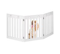 Relaxdays Cancelletto di Sicurezza per Cani e Bambini, Barriera Autoportante, Recinzione per Scale, 60 x 153 cm, Bianco