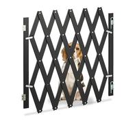 Relaxdays Cancelletto di Sicurezza per Cani, Recinzione Allungabile Fino a 126 cm, Alto 70-82 cm, in bambù, Nero, 70 x 126 x 1.5 cm