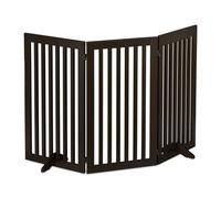Relaxdays Cancelletto per Bambini, Barriera per Cani e Neonati, Recinzione per Scale Cancellino HxL 92 x 154 cm, Marrone, Fibra di Legno, 1 pz