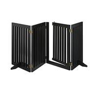 Relaxdays Cancelletto per Animali, Barriera per Cani e Gatti, 4 Pannelli, Recinzione per Scale, MDF, 70x207 cm, Nero