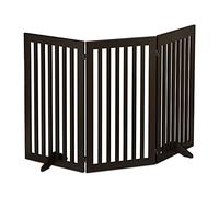 Relaxdays Cancelletto per Bambini, Barriera per Cani e Neonati, Recinzione per Scale Cancellino HxL 92 x 154 cm, Marrone, Fibra di Legno, 1 pz